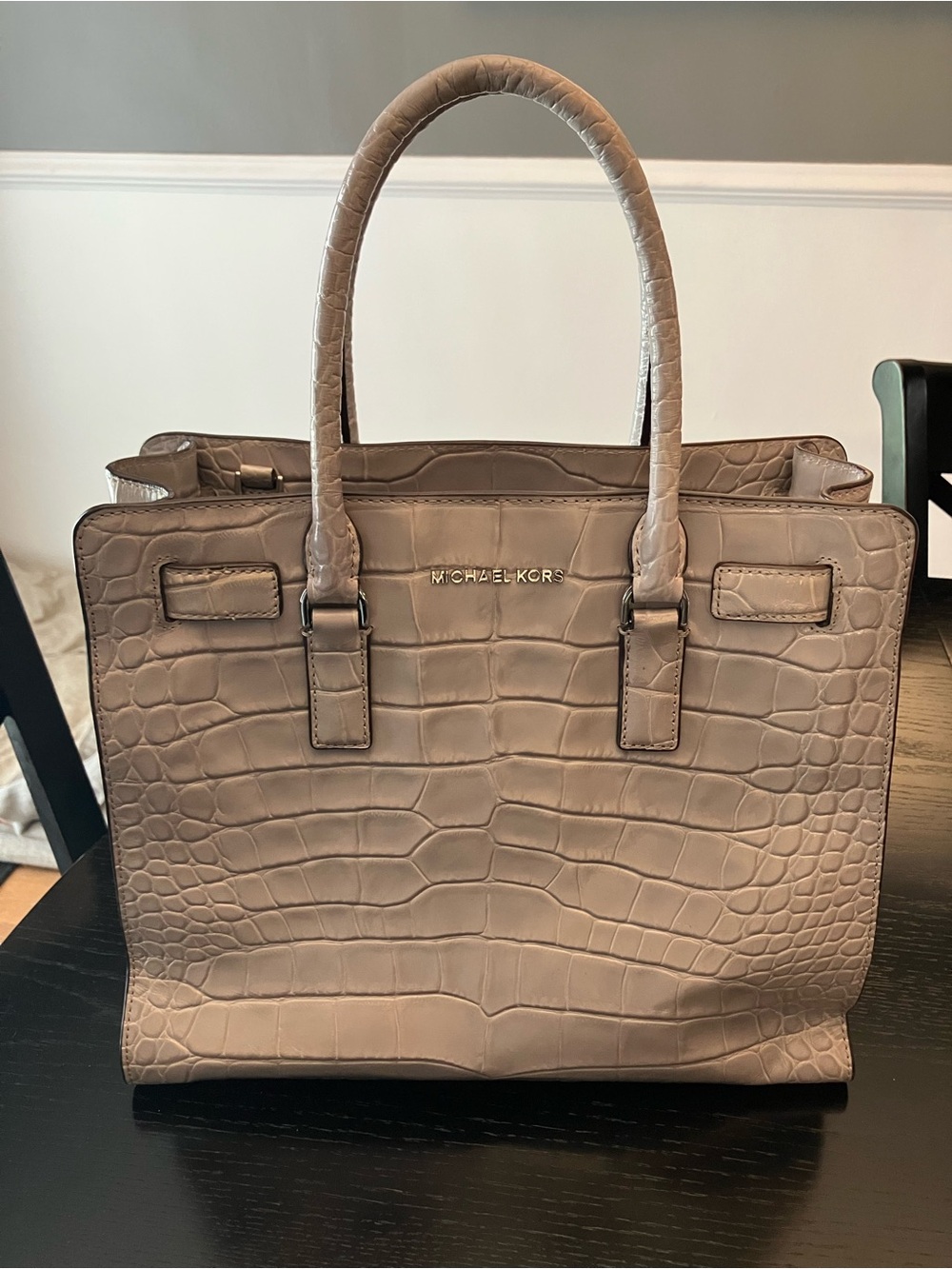 Michael Kors Gray Croc-Embossed Tote